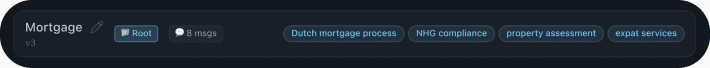 Original demo project tags on a Mortgage project