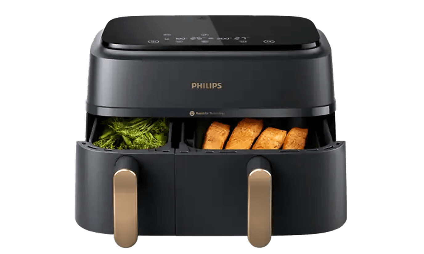 Philips dual-basket air fryer with open drawers